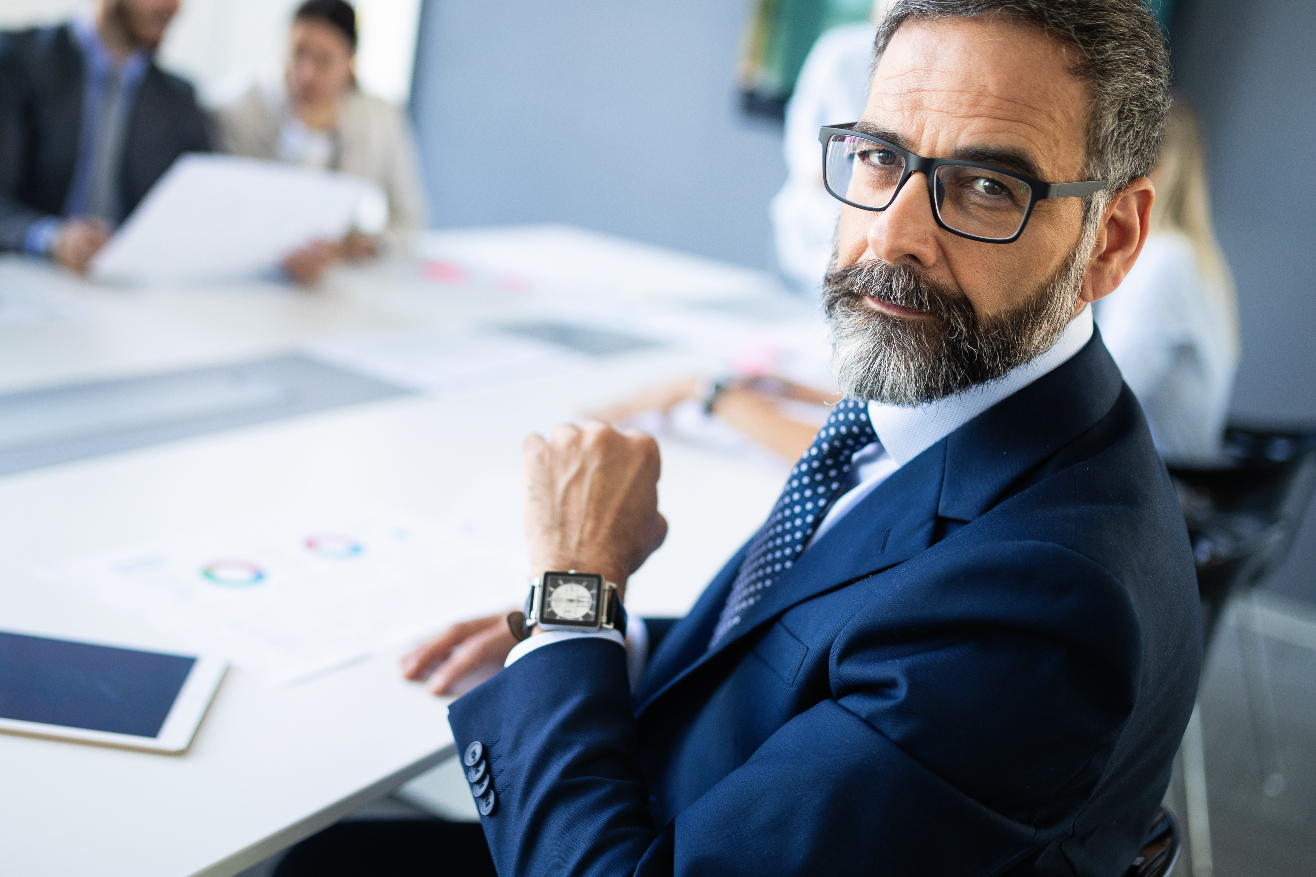 Business people conference in modern meeting room